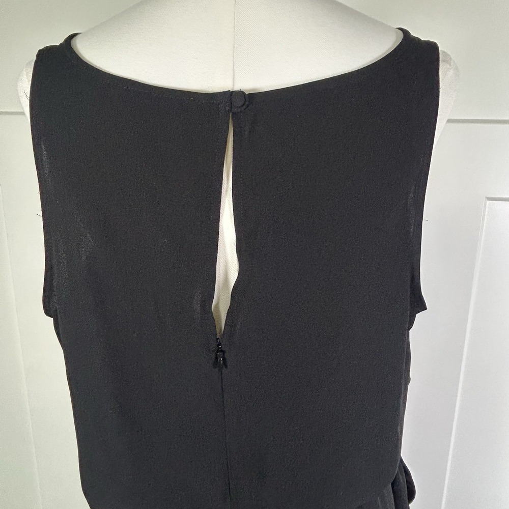 LOFT Black Sleeveless Jumpsuit Women's 12 Tie Waist Pockets - Picture 8 of 12